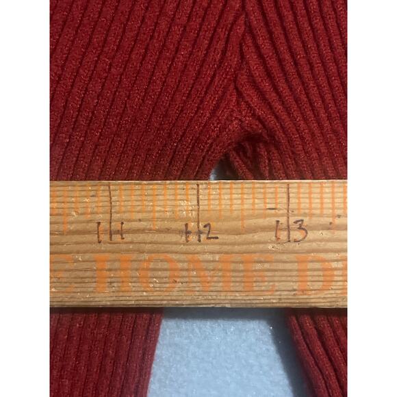 Forever 21 Sweater Women's Small V- Neck Ribbed Long Sleeve Redish Orange - Picture 4 of 5